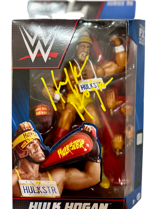 Autographed WWE Elite Hulk Hogan Series 96 True FX Hulkster Signed in Yellow