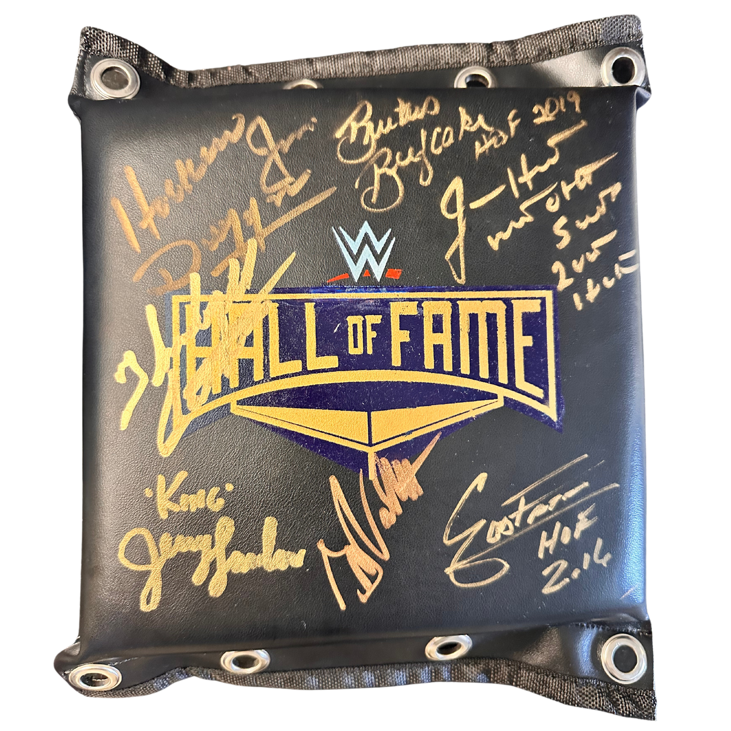 Signed Custom Hall of Fame Turnbuckle - 7 Signatures