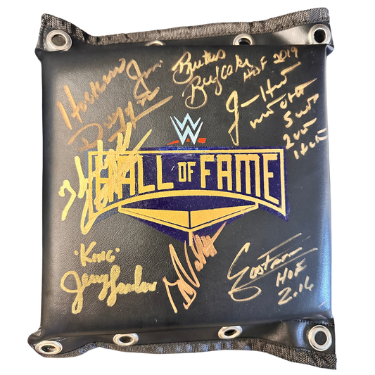 Signed Custom Hall of Fame Turnbuckle - 7 Signatures