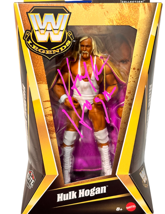 Autographed WWE Legends Elite Hulk Hogan with Cape Action Figure Multiple Colors Available