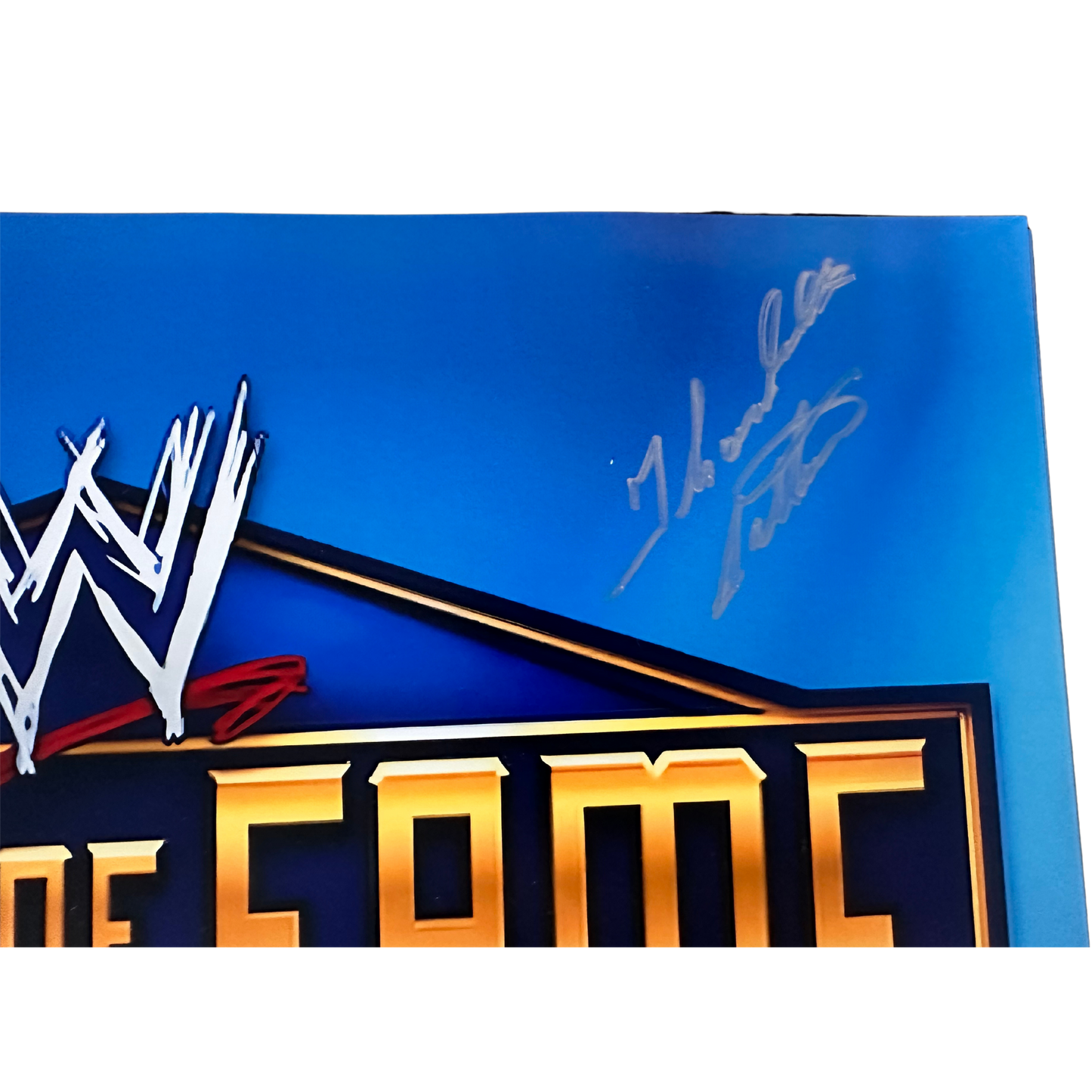 Signed Blue WWE Hall of Fame Photo 16x20 8 Signatures