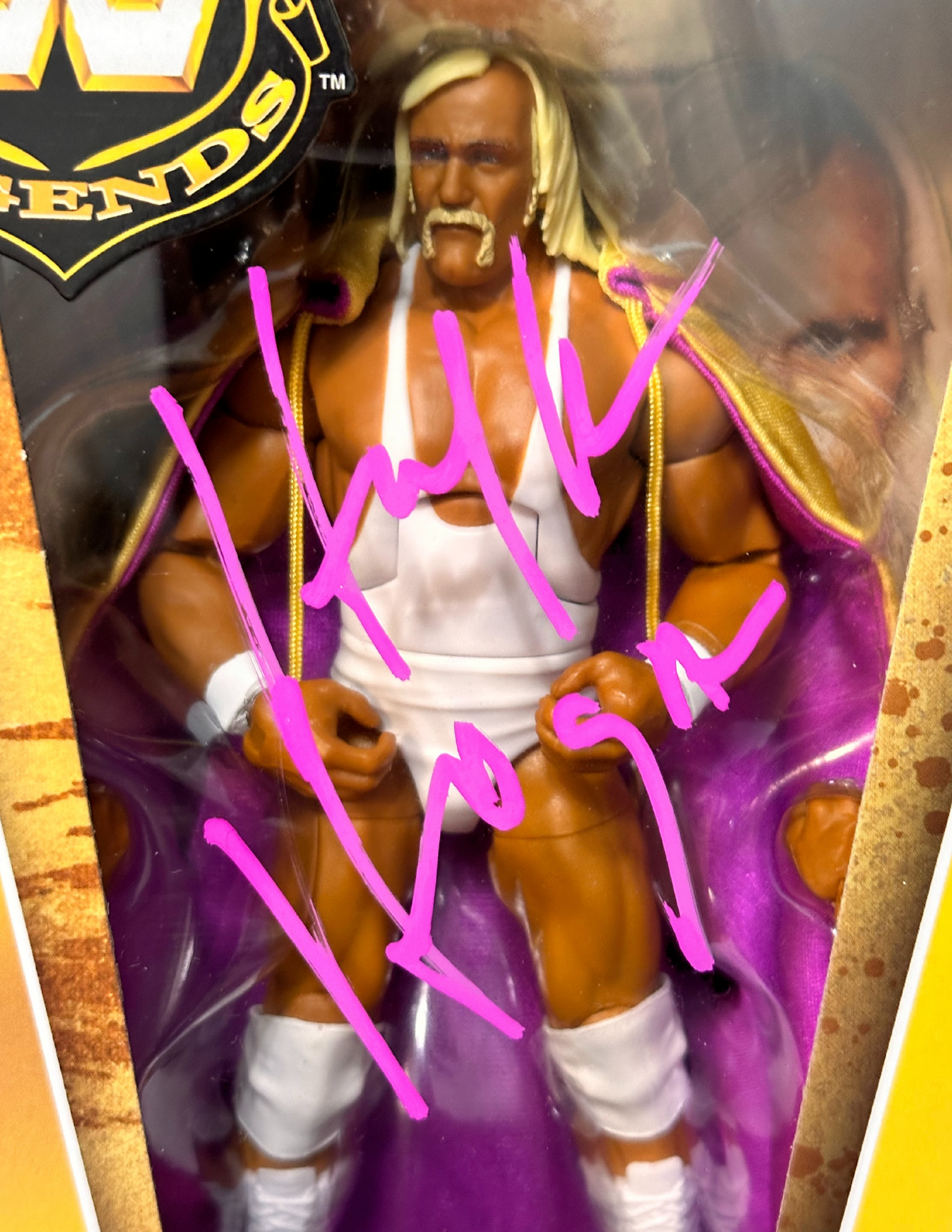 Autographed WWE Legends Elite Hulk Hogan with Cape Action Figure Multiple Colors Available