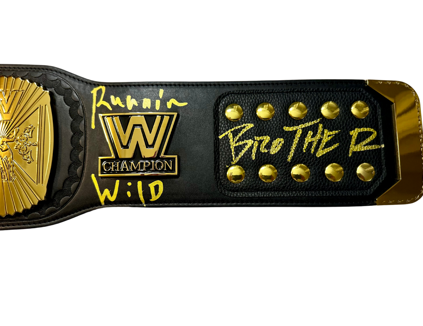 Dual Inscribed Hulk Hogan WWE Autographed Winged Eagle Replica Title Belt