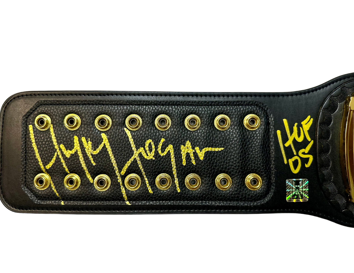 Dual Inscribed Hulk Hogan WWE Autographed Winged Eagle Replica Title Belt