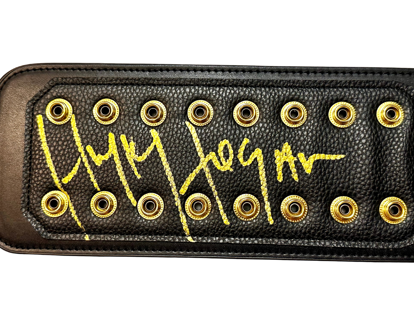 Dual Inscribed Hulk Hogan WWE Autographed Winged Eagle Replica Title Belt