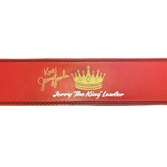 Custom Red Jerry "The King" Lawler Signed Weight Belt