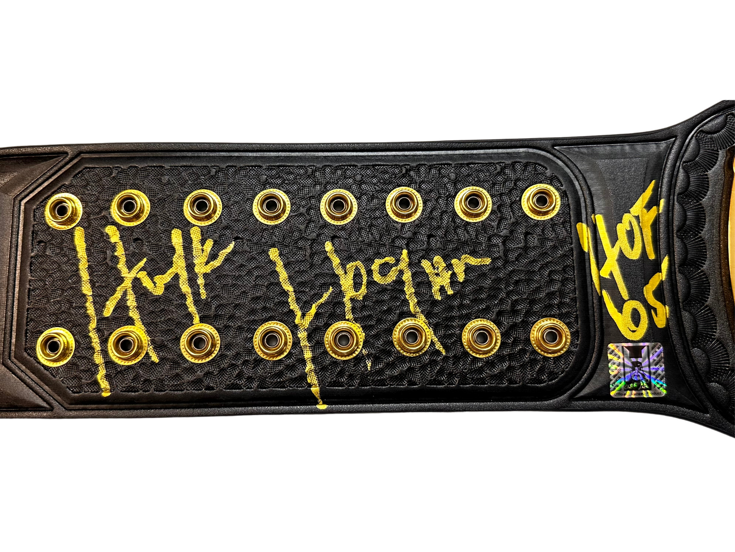 Dual Inscribed Hulk Hogan WWE Autographed Winged Eagle Dual Plated Replica Title Belt