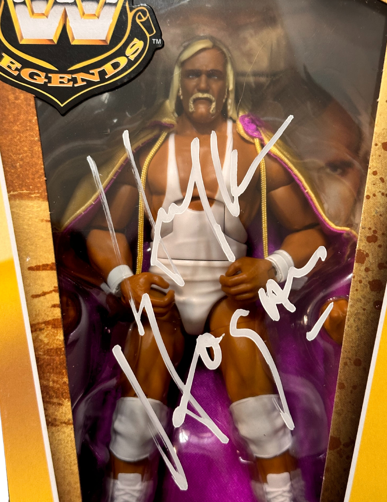 Autographed WWE Legends Elite Hulk Hogan with Cape Action Figure Multiple Colors Available