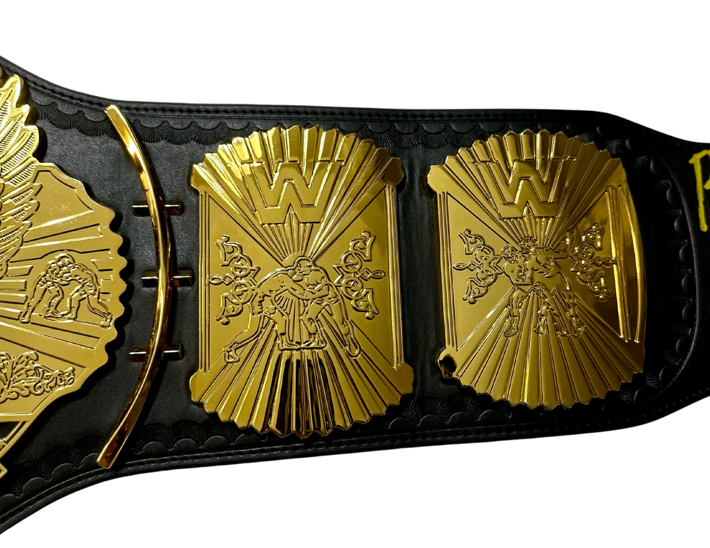 Dual Inscribed Hulk Hogan WWE Autographed Winged Eagle Replica Title Belt