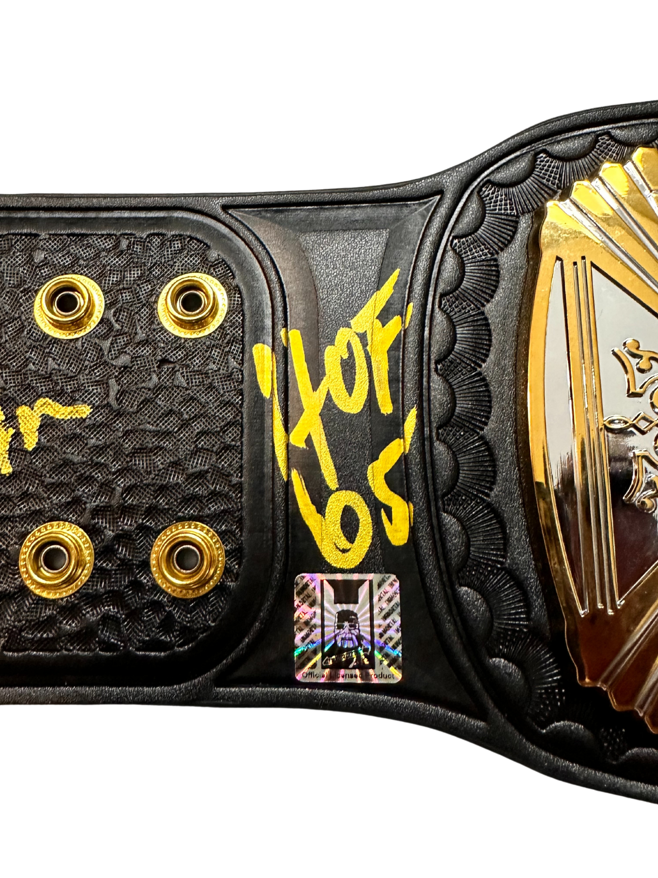 Dual Inscribed Hulk Hogan WWE Autographed Winged Eagle Dual Plated Replica Title Belt