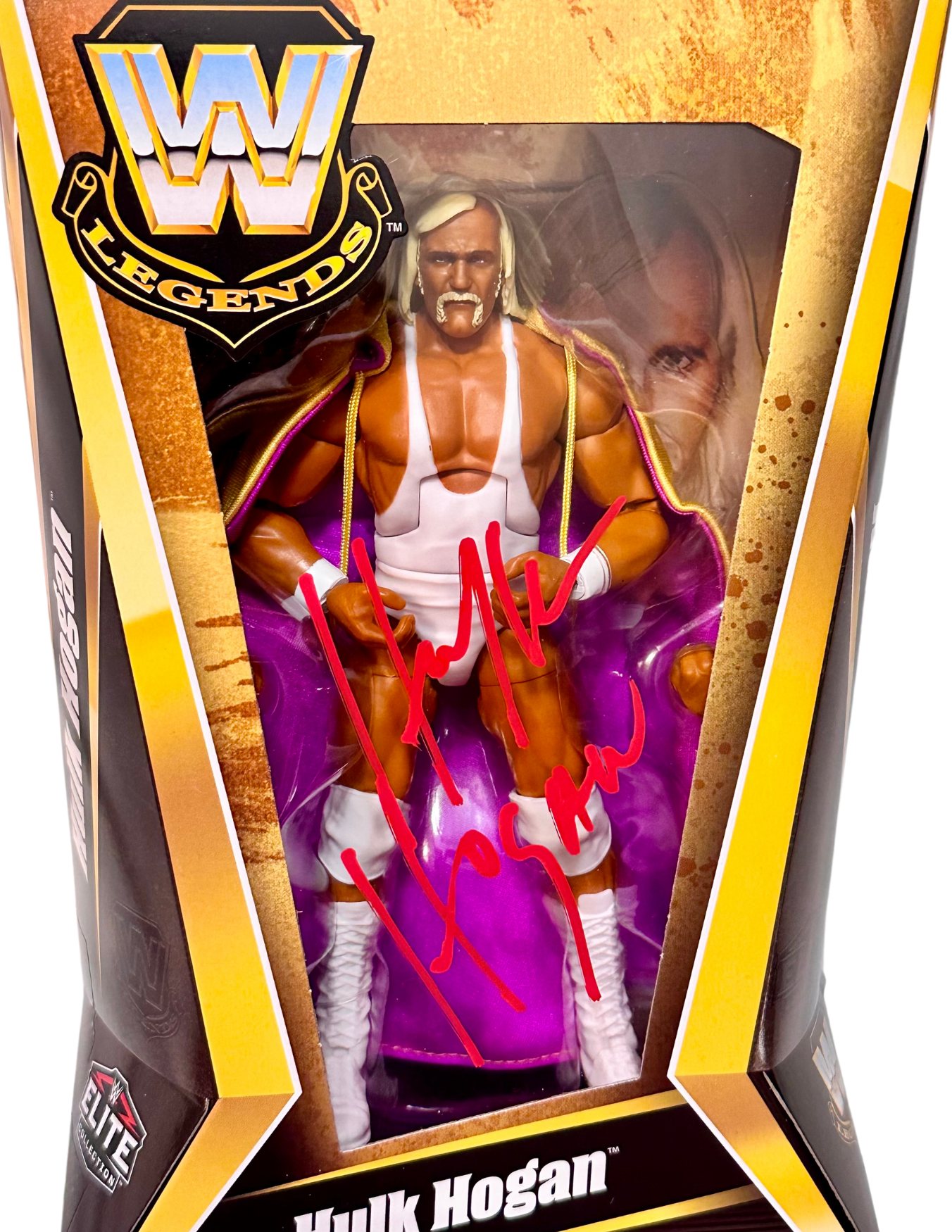 Autographed WWE Legends Elite Hulk Hogan with Cape Action Figure Multiple Colors Available