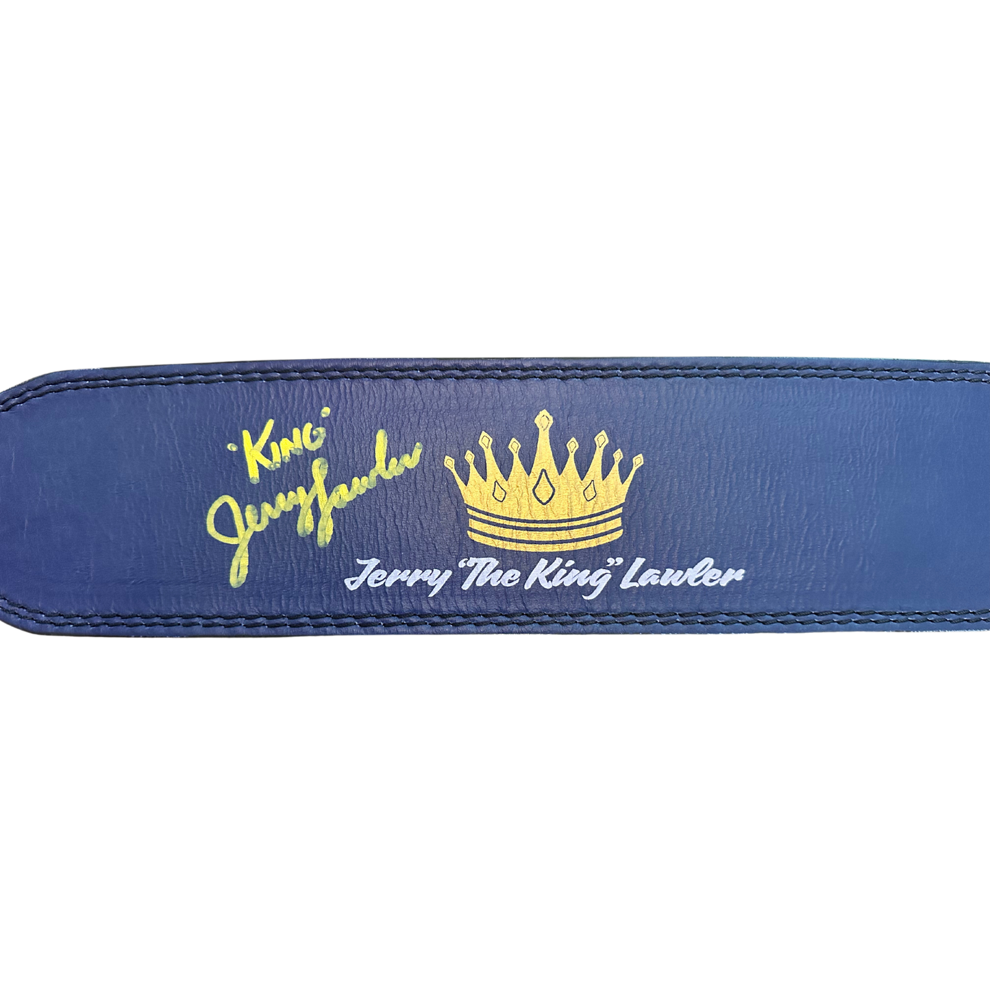 Custom Blue Jerry "The King" Lawler Signed Weight Belt