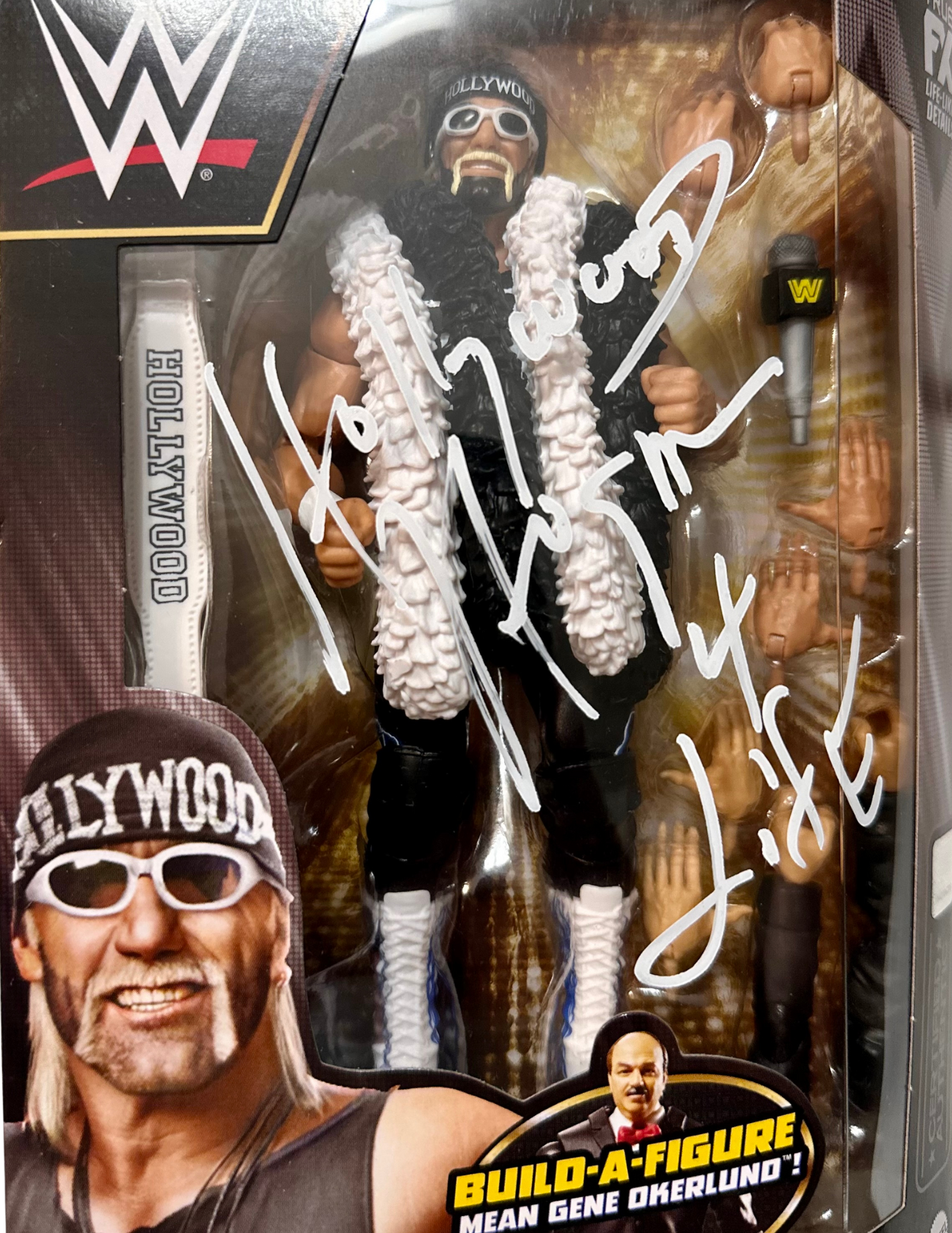 WWE MATTEL Hollywood Hulk Hogan Wrestlemania Elite Collection Action Figure, White Autograph
