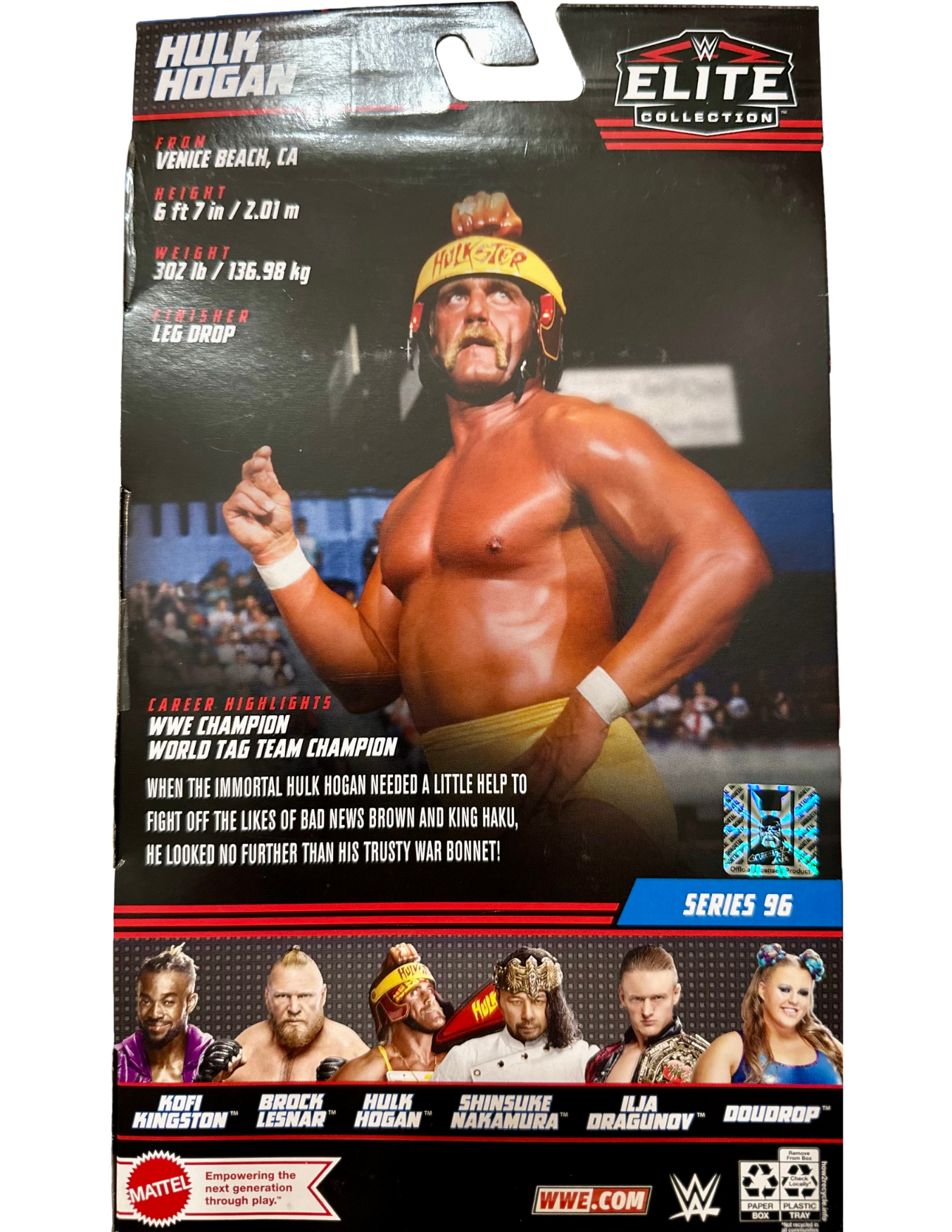 Autographed WWE Elite Hulk Hogan Series 96 True FX Hulkster Signed in Yellow