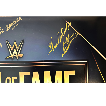 Signed Black WWE Hall of Fame Photo 16x20 8 Signatures