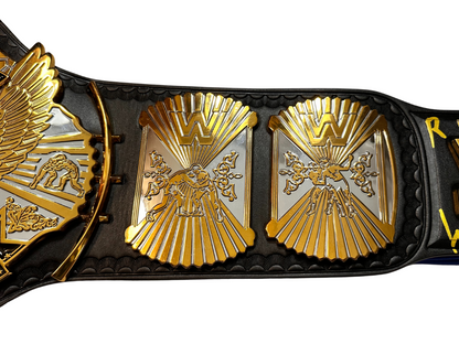 Dual Inscribed Hulk Hogan WWE Autographed Winged Eagle Dual Plated Replica Title Belt