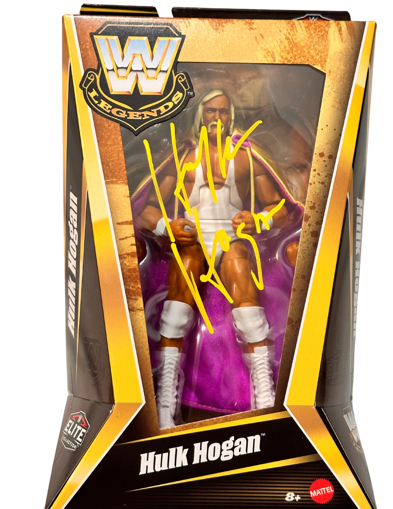Autographed WWE Legends Elite Hulk Hogan with Cape Action Figure Multiple Colors Available