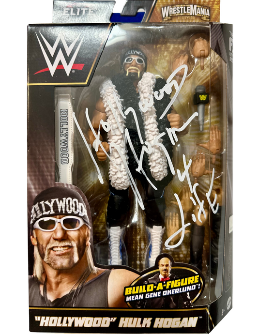 WWE MATTEL Hollywood Hulk Hogan Wrestlemania Elite Collection Action Figure, White Autograph