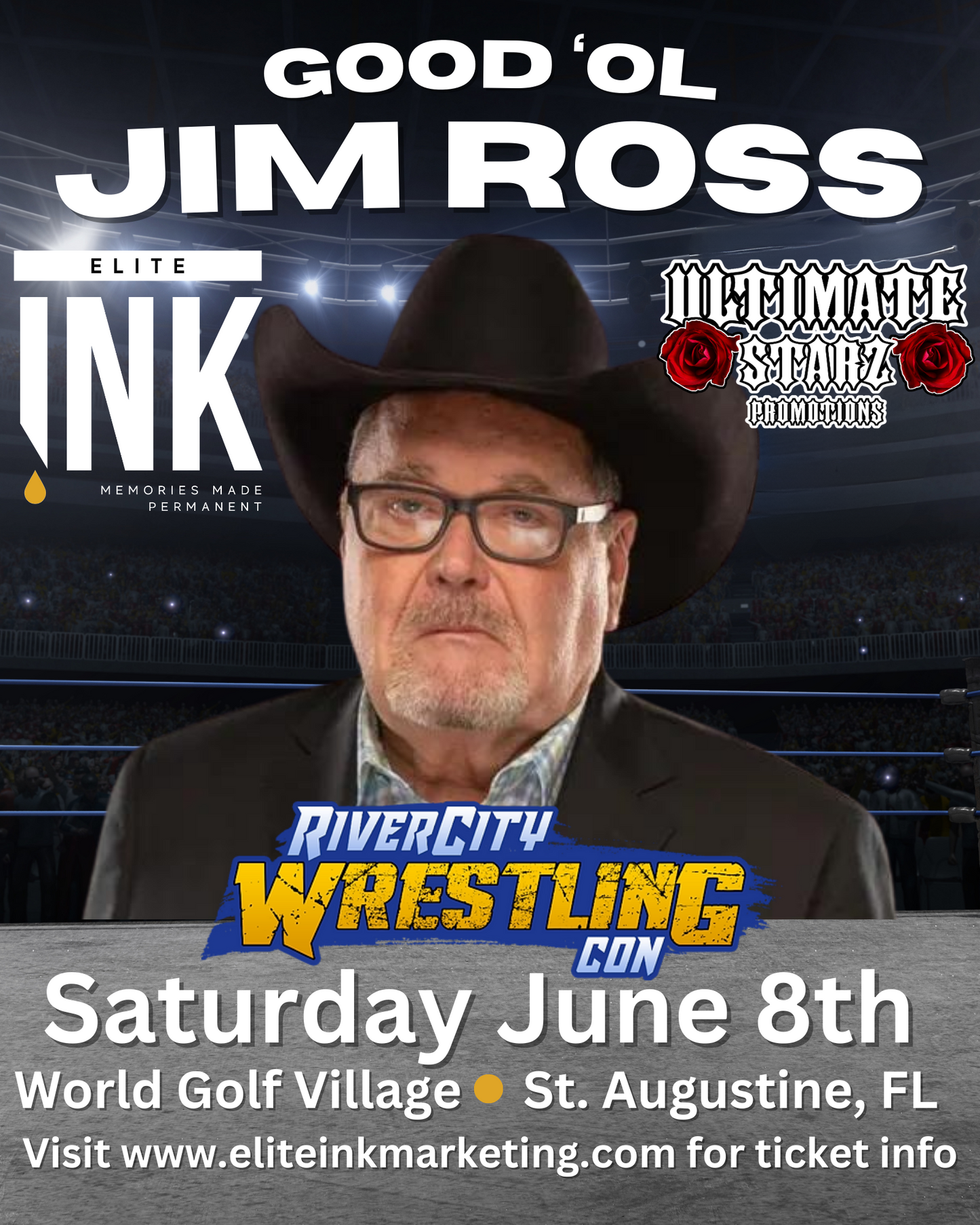 Jim Ross RiverCity WrestlingCon Saturday June 8th Pre-Order